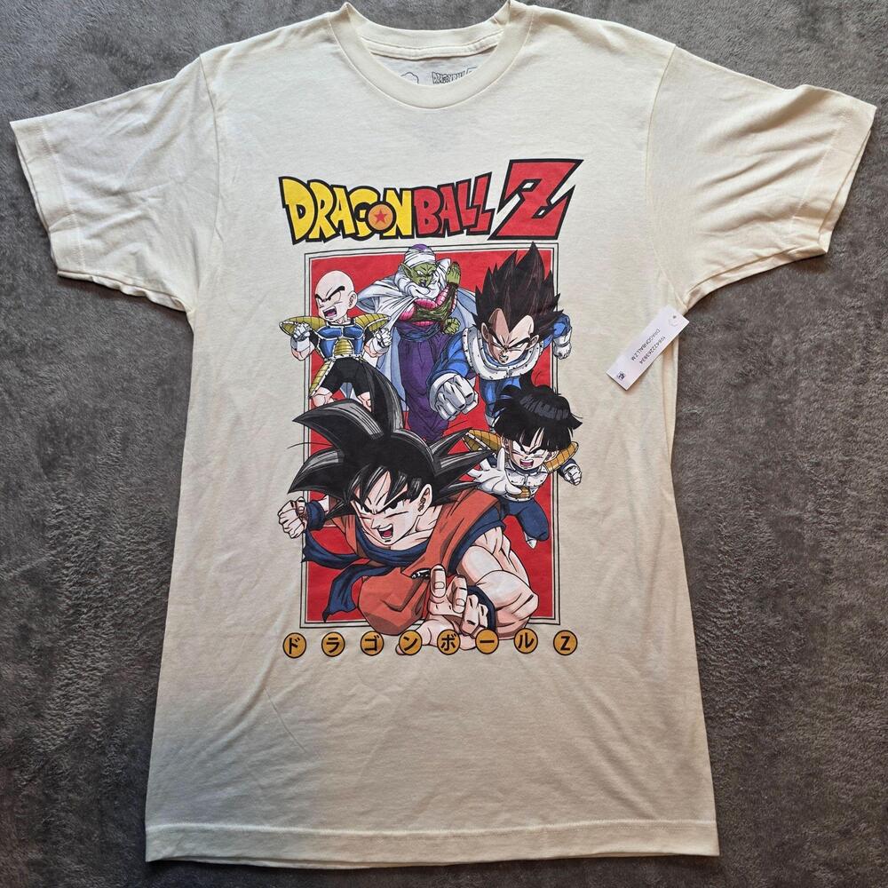 Dragon Ball Z Shirt Mens M White Goku Vegeta Piccolo Krillin Graphic T-Shirt